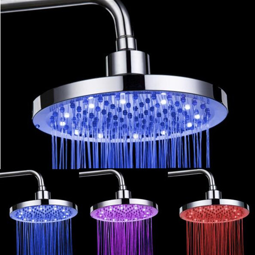 B230 round LED shower hydroelectric power three color
